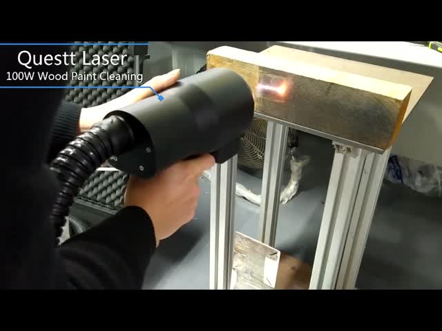 Piggy машина удаления ржавчины лазера сумки для очищая деревянной двери видео