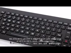 Marine Keyboard Military Black Ruggedized keys with Trackball