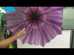 Цифров печатая зонтик рамки металла Windproof складывая с бамбуковой ручкой video