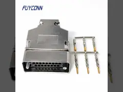 1 - 34 Pin Male Crimping V.35 Router Connector With Shield Shell 180 degree plastic cover