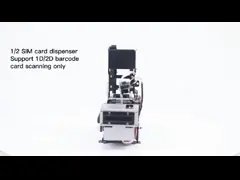 Half-size SIM card dispenser with barcode reading function