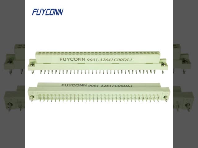 2 Rows Female Press Pin Solderless DIN41612 Connector w/ board lock