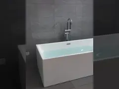 Bañera de piedra artificial 300C del palero BAJO de MOQ alrededor de la bañera derecha libre video