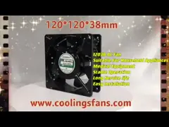 рамка алюминиевого сплава охлаждающего вентилятора 110V 220V AC 120x120x38mm осевая с 5 листьями video