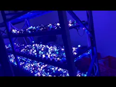 IP68 занавес 50mm шарика смертной казни через повешение полного цвета 1.44W RGB DMX 3D на праздники рождества video