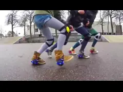 Дети YOBANG желтые осветили ролики конька пятки регулируемые 2 колеса катаются на коньках ботинки video