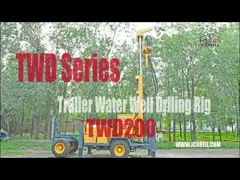 TWD200 портативная буровая установка для скважин с водой четырехколесный прицеп с гидравлическим вращением video
