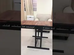 Hot Sale Wooden Conversion Dining Table folding Table with metal rack