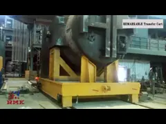 Тележка переноса ковша батареи управляемая рельсом для скорости Stepless перехода литого железа утиля video