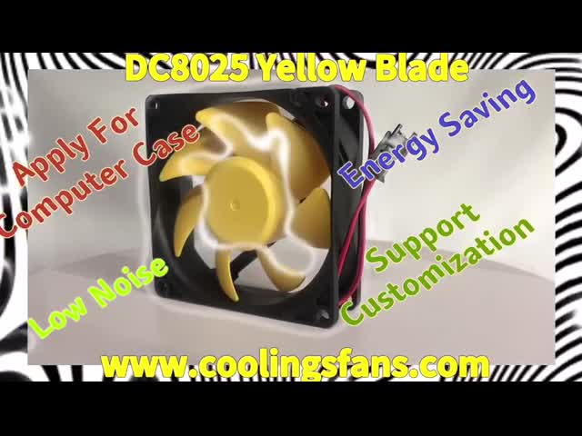 листья желтого цвета уменьшения шума вентилятора 5V 8025 DC 80x80x25mm безщеточные видео
