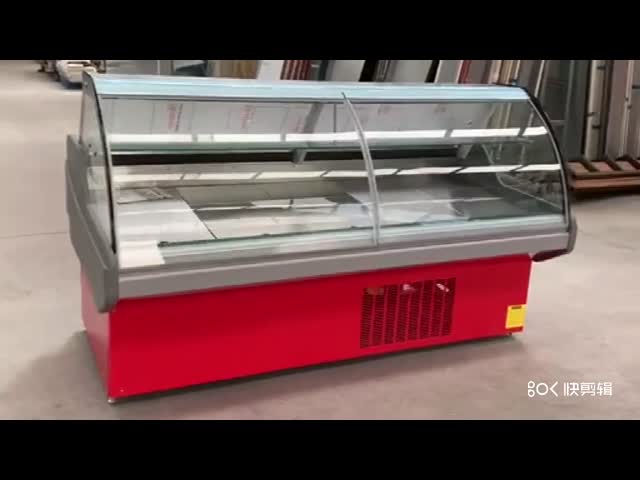 Chile Curved Glass Front Meat Deli Display Refrigerator 200L With Back Storage
