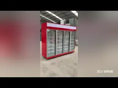 Quạt làm mát màn hình cửa kính Tủ lạnh với đèn LED dọc bên trong