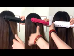 Salon PTC LED Display Ceramic Titanium Plate Wet To Dry Professional Steam Hair Straightener