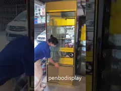 Показательное дело магазина витрины 78.7in дисплея СИД T4 стеклянное высокое video