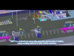 Подгонянное автомобильное сборочное оборудование, сборочный конвейер производства автомобиля video