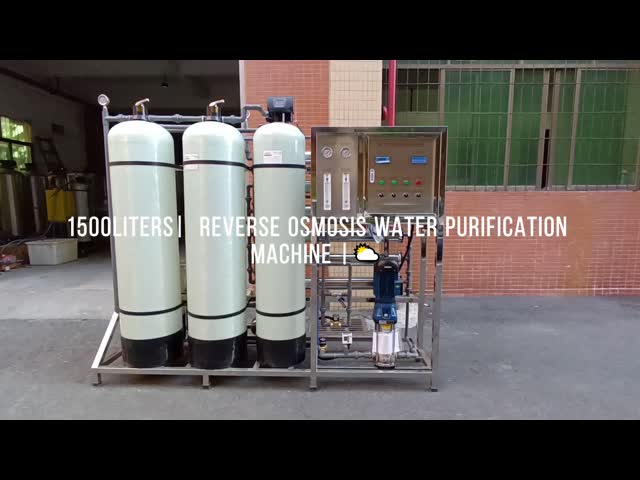 Машина очищения питьевой воды фильтра водоочистки завода RO 1500LPH FRP с умягчителем видео