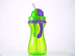Green Purple 9oz 290ml Baby Weighted Straw Cup With Handle