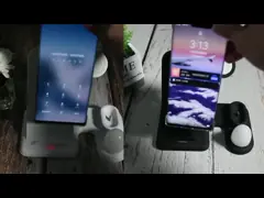 3 в 1 заряжателе 15W Ци быстром беспроводном со светом ночи СИД небольшим video