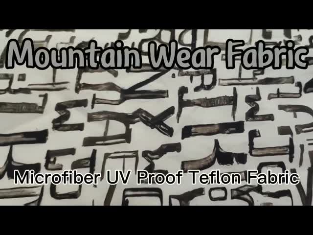 Нейлон 100% напечатал тефлон 15Dx15D 35gsm доказательства ткани Microfiber УЛЬТРАФИОЛЕТОВЫЙ видео