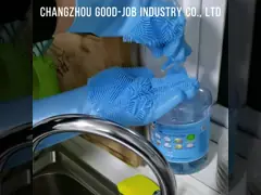 Перчатки 160g скруббера Dishwashing перчаток работы качества еды силикона защитные video