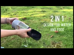 Фидер 2 еды 150g в 1 бутылке с водой 350ml перемещения щенка бутылки с водой собаки video