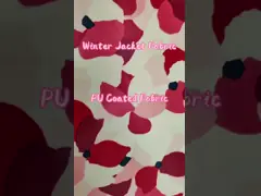 100% полиэстер ткани 223GSM 70Dx70D куртки зимы PU делает Windproof водостойким video