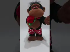 Плюш дня Святого Валентина забавляется танцы петь переплетая гориллу с Роза video