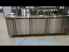 4 solid door commercial refrigerator undercounter fridge in stainless steel drink bar working table