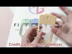 желтая форма кредитной карточки бутылки атомизатора духов прозрачной пластмассы 38ml video