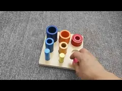 Деревянное предыдущее образование думая круглый блок развивает игрушку координации младенца разума детей собранную квадратом video