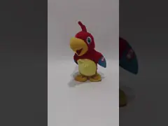 18cm 7.09in Red Parrot Recording Plush Toy Singing Laughing Walking