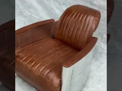 Авиация кресла шарнирного соединения Tomcat клуба винтажного авиатора кожаная 1 софа места video