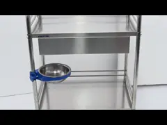 Medical Stainless Steel Surgical Instrument Cart With Two Shelves One Drawer
