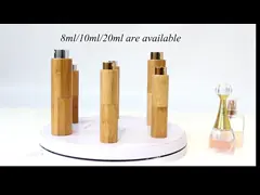 Круглая Refillable мини бутылка брызг духов бамбука бутылки атомизатора духов video
