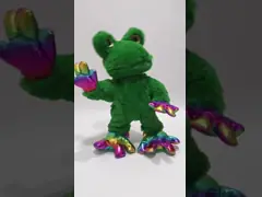 Green 0.35M 13.78 Inch Valentine'S Day Singing Cute Frog Stuffed Animal video