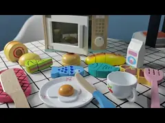 Деревянная кухня набора молока для игрушек еды Montessori мальчика девушки воспитательных video