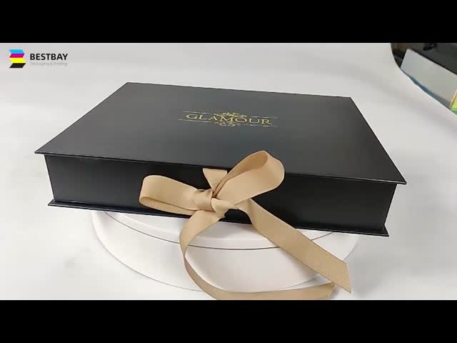 Магнитный складывая картон Leatherette бумажных подарочных коробок роскошный CMYK видео