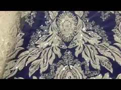 2022 The Latest White Beaded Emboidery Lace Fabric For Wedding Dresses