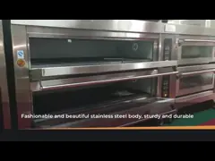 Stainless Steel Commercial Bakery Kitchen Equipment Two Deck Four Tray Electric Oven video