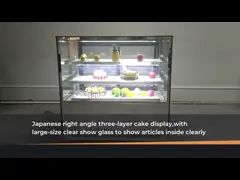 Coffee Bakery Shop Glass Cake Display Chiller R134A Pastry Showcase Cabinet