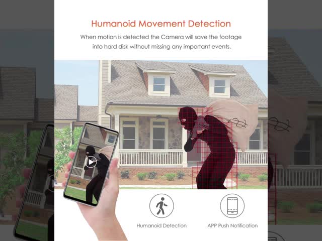 2.4GHz 0.001LUX Solar Powered 4g Camera Wireless Home Security System video