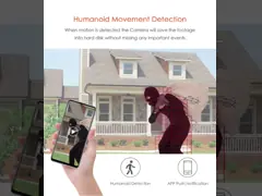 2.4GHz 0.001LUX Solar Powered 4g Camera Wireless Home Security System video