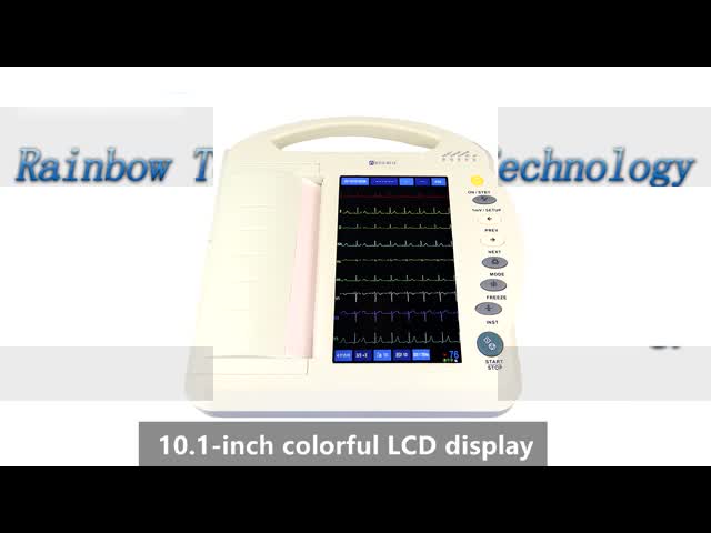 Medical 10.1 Inch Electronic ECG Machine Light Weight Touch Screen