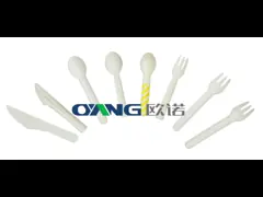 Устранимый столовый прибор делая ложку мороженого бумаги машины делая машину video