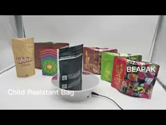 Smell Proof Mylar Bags Stand Up Child Resistant Bag Packaging