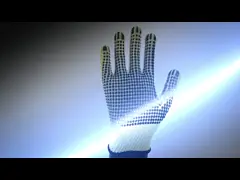 Aramid Fiber Cut Resistant Work Gloves Level 5 Coated With PVC Dots