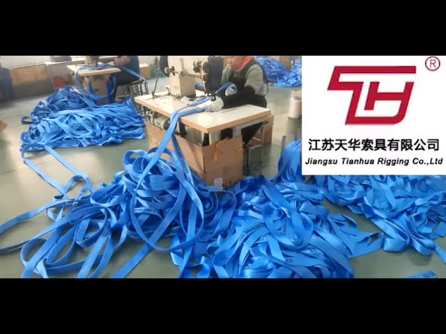 High Tenacity Endless Polyester Webbing Slings 3T 4.0T 7.62mtr For Port Hoisting video