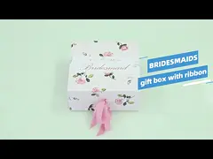 Изготовленным на заказ напечатанный логотипом складывая магнитный bridesmaid приглашения благосклонности свадьбы холит подарочные коробки с лентой video