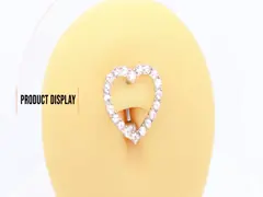 Цирконы серебряного кольца кнопки живота сияющие любят прошивку ювелирных изделий пупка сердца video