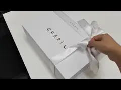 Изготовленный на заказ логотип печатая оптовую большую белую магнитную подарочную коробку с лентой video